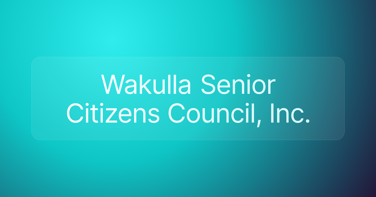 Wakulla Senior Citizens Council, Inc.