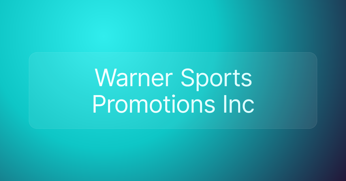 Warner Sports Promotions Inc
