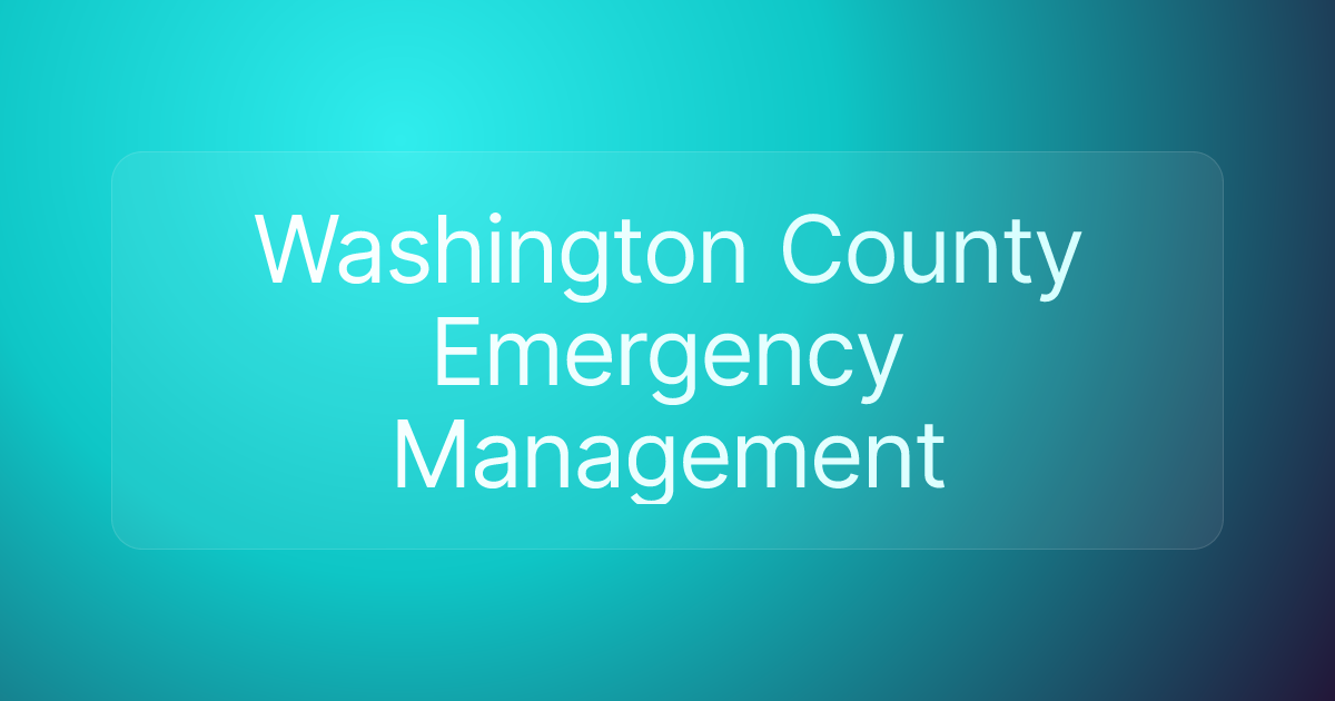 Washington County Emergency Management