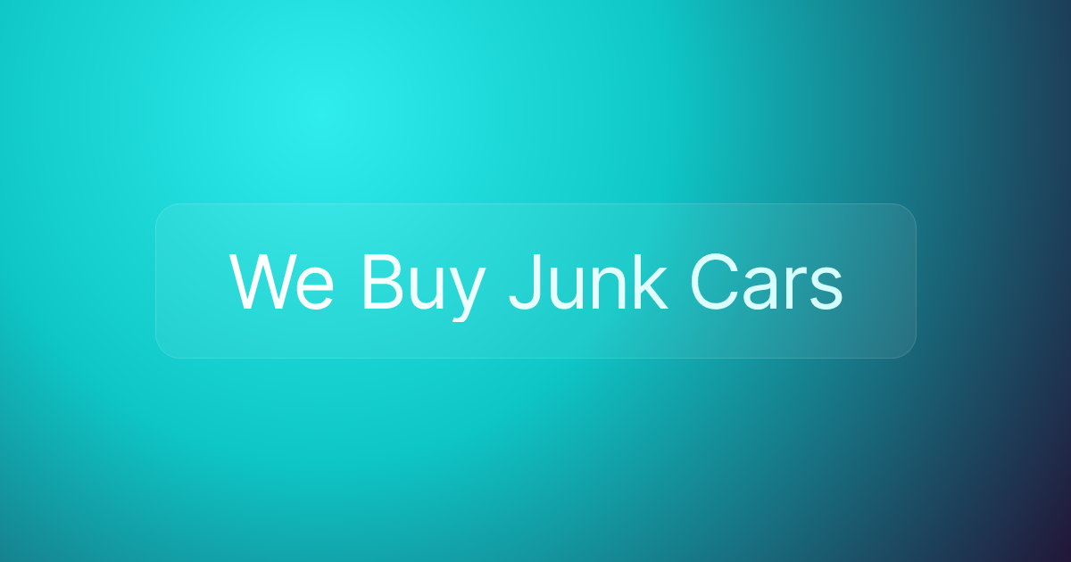 We Buy Junk Cars