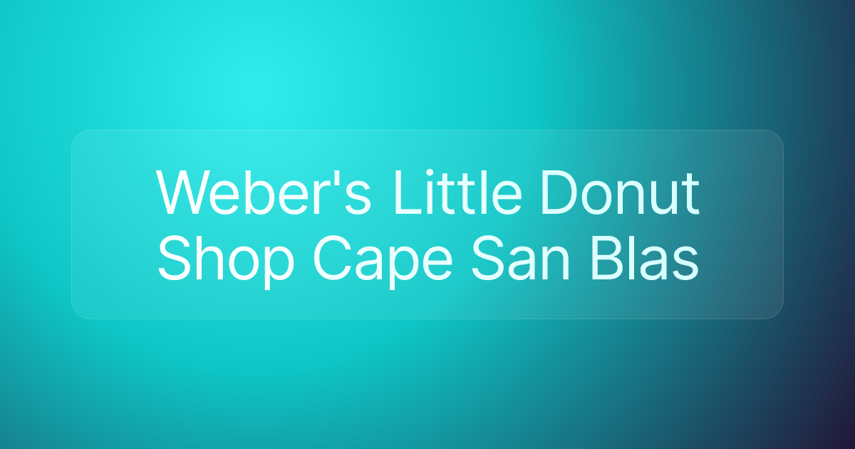 Weber's Little Donut Shop Cape San Blas
