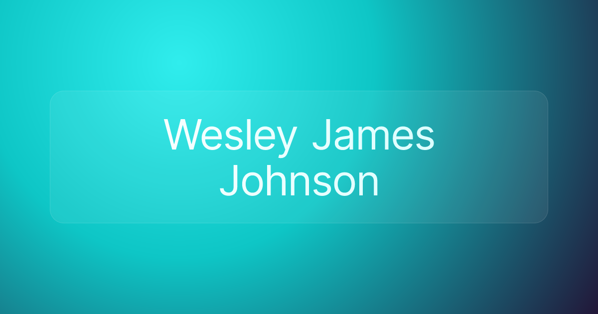 Wesley James Johnson