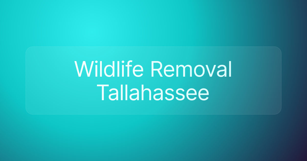 Wildlife Removal Tallahassee