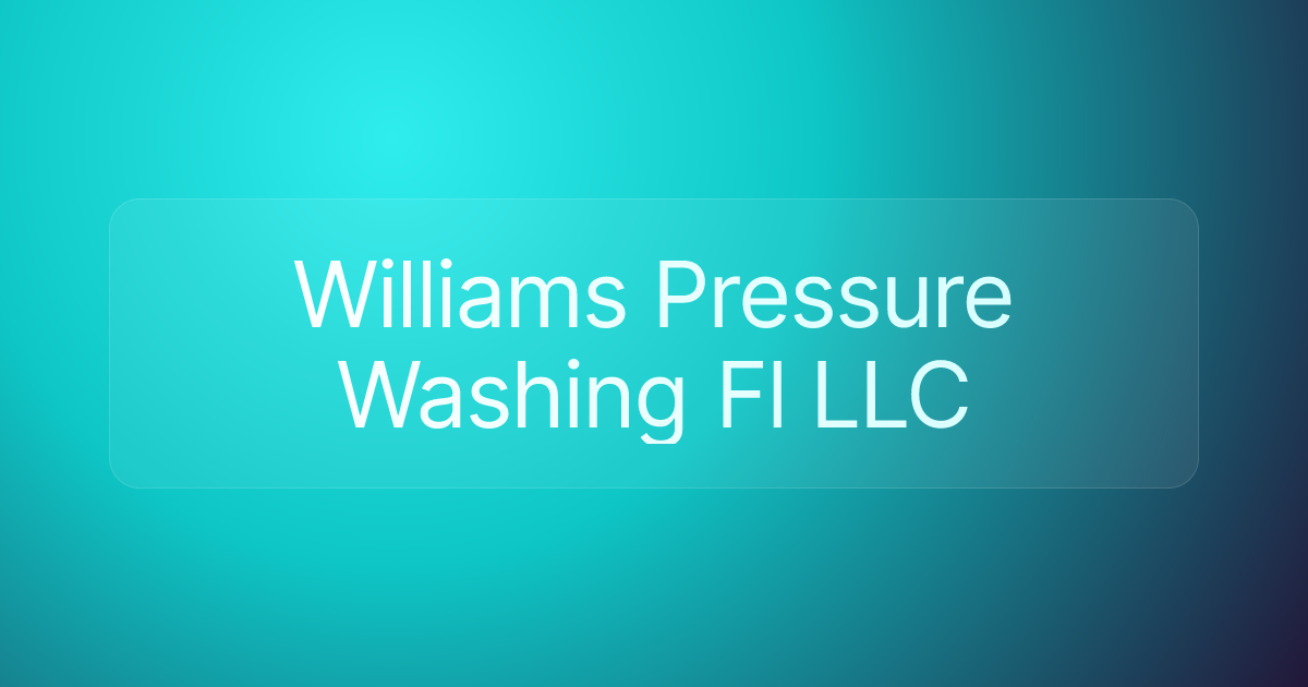 Williams Pressure Washing Fl LLC
