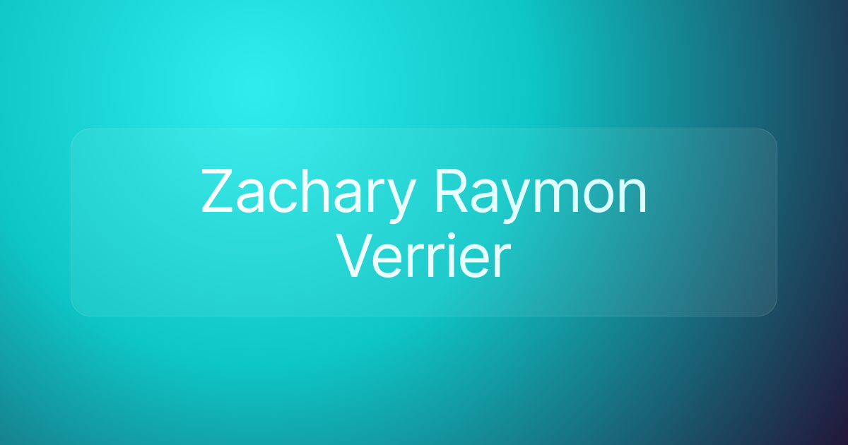 Zachary Raymon Verrier