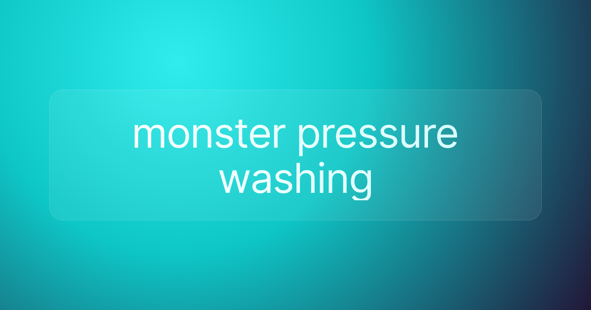 monster pressure washing